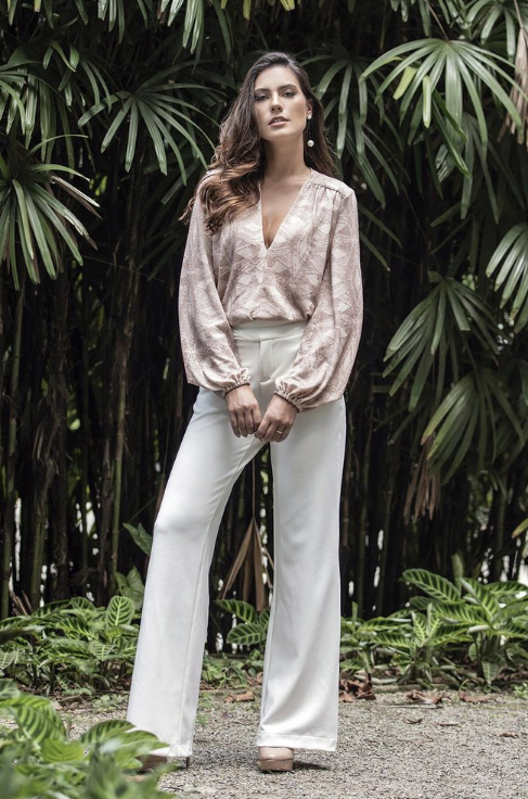 White Wide Pants