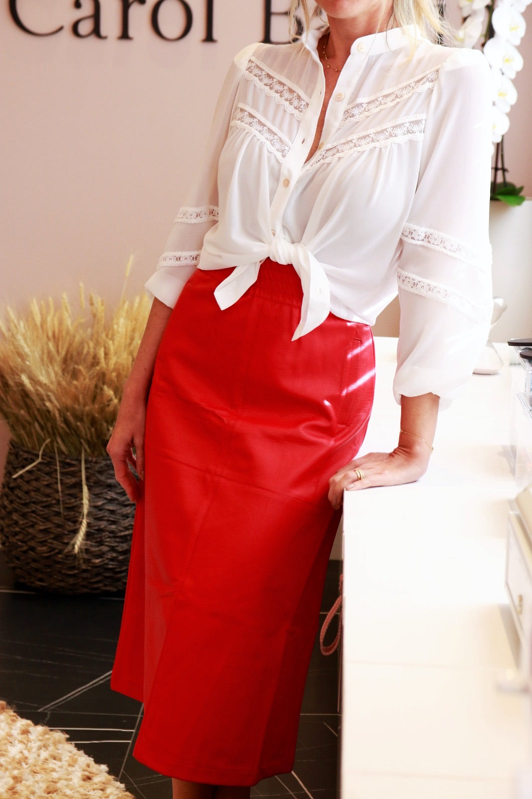Evase Leather Skirt