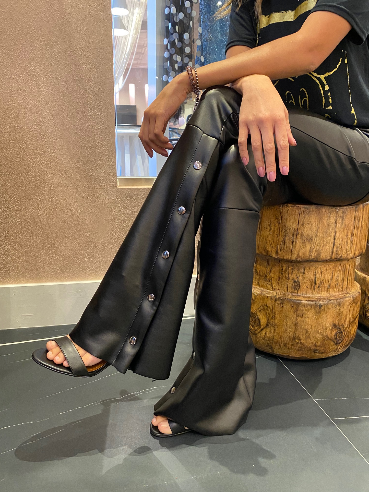 Leather Flare Pants